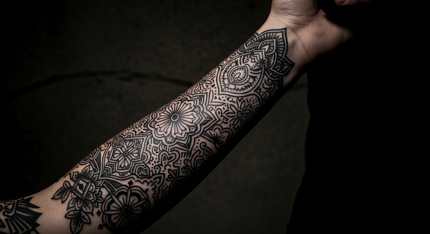 13 Feminine Blackwork Arm Tattoos Made for Bold Men