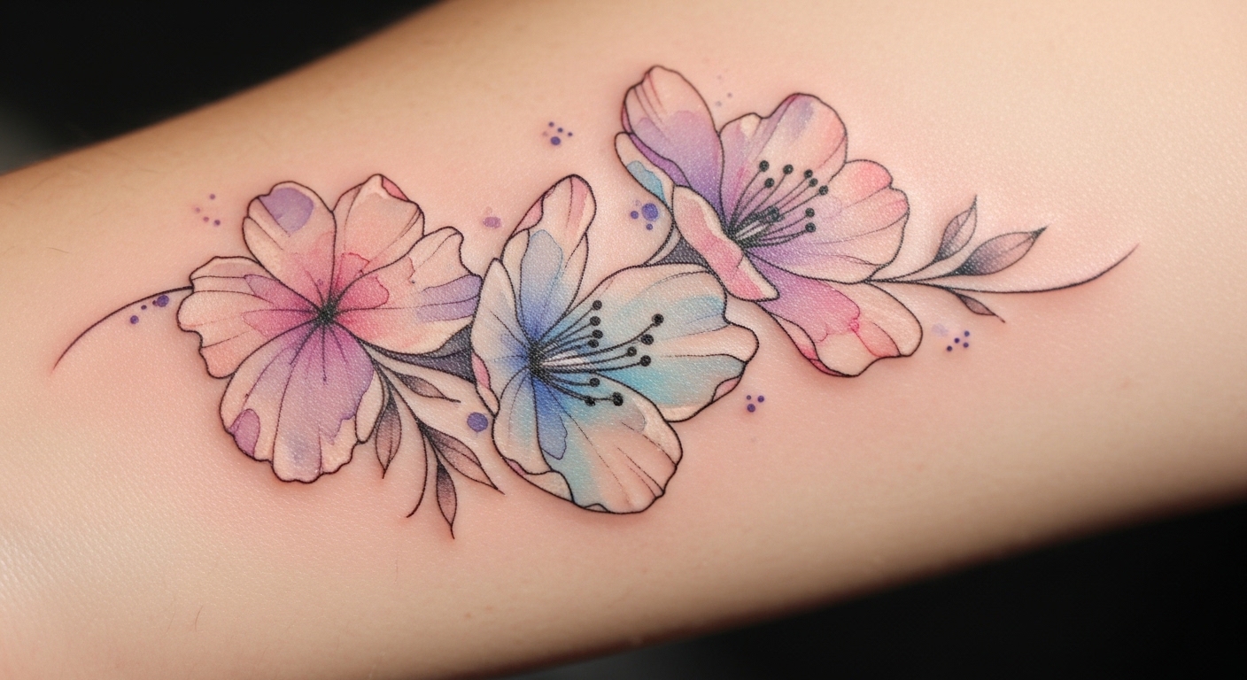 31 Best Watercolor Flower Tattoos Every Woman Will Love