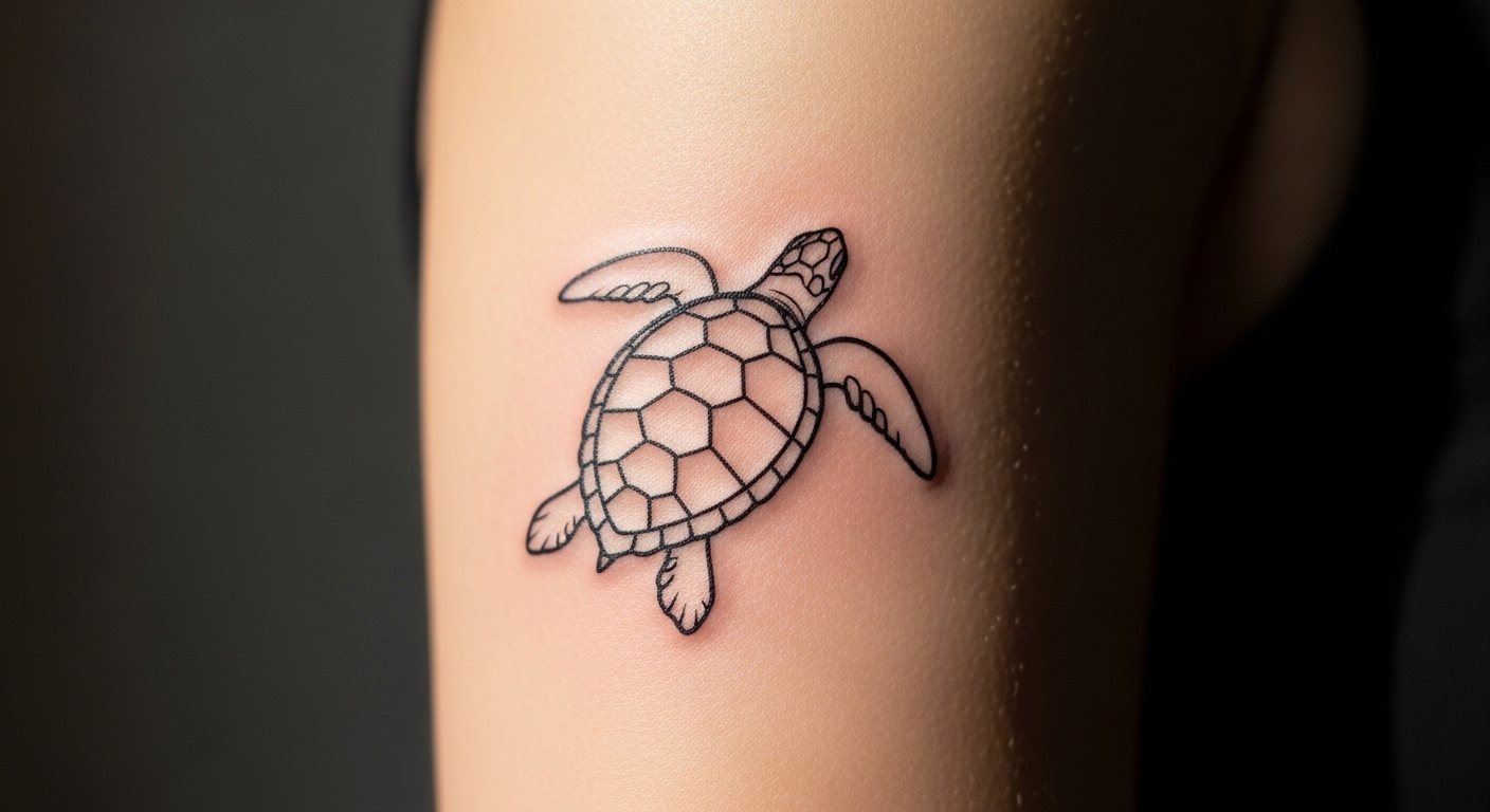20 Original Minimalist Sea Turtle Tattoos You’ll Want to Try