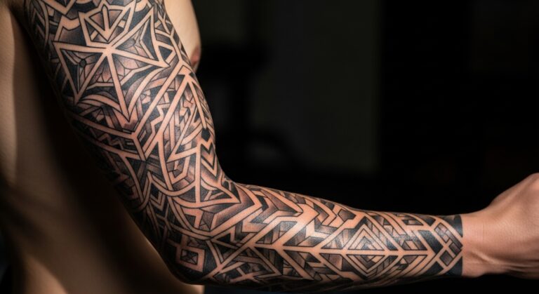 7 Lovely Geometric Full Sleeve Tattoos Made for Bold Men