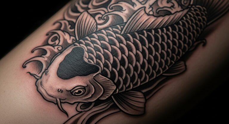 31 Top Black and Grey Koi Fish Tattoos Worth Stealing