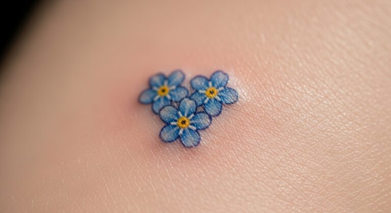 13 Empowering Minimalist Forget Me Not Flower Tattoos That Tell a Story