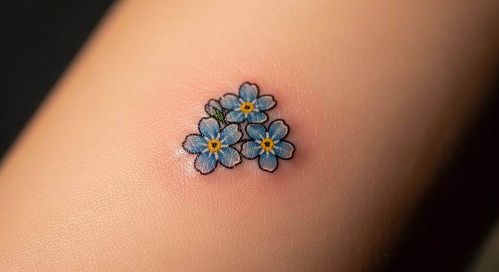 Small Forget Me Not Flower Tattoo