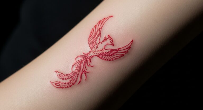 21 Striking Red Ink Small Phoenix Tattoos You’ll Want to Try