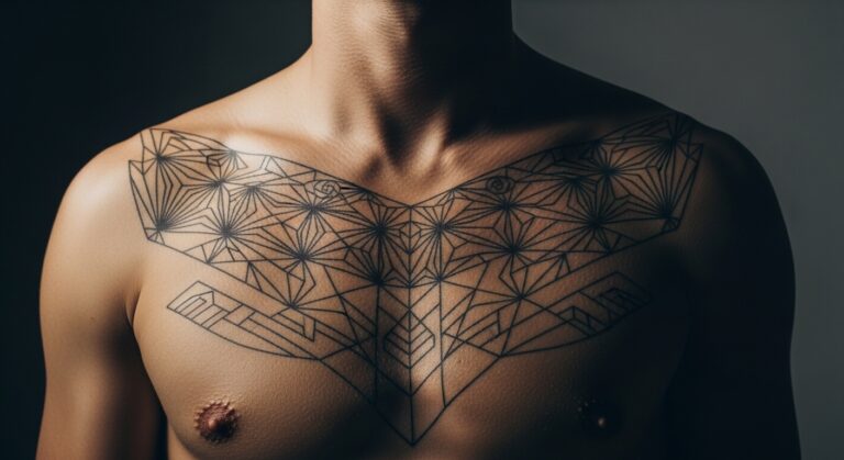25 Subtle Geometric Chest Tattoos Made for Bold Men