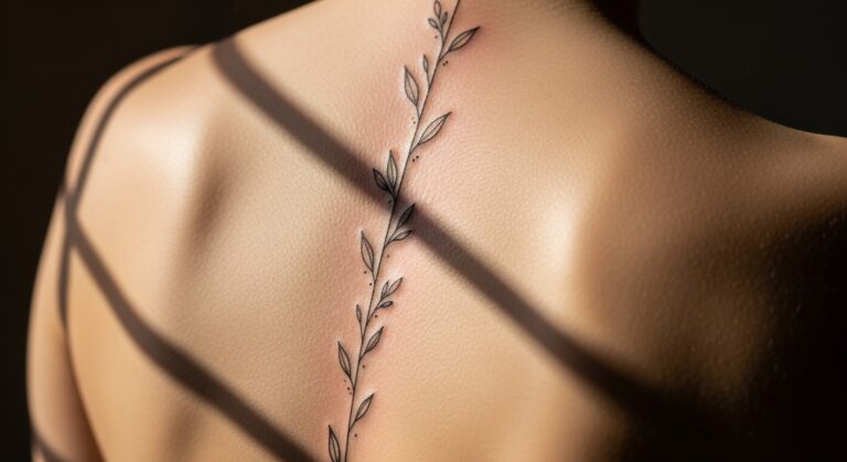 33 Classic Elegant Fine Line Spine Tattoos Worth the Pain