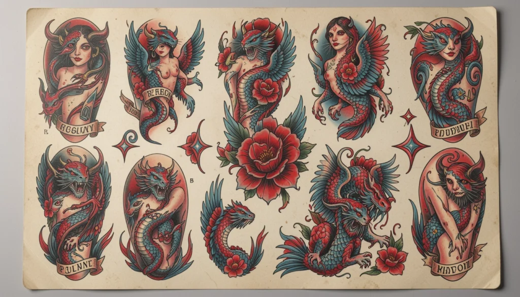 15 Aesthetic Colorful Old School Tattoos Worth Stealing