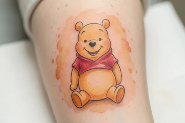 15 Gorgeous Watercolor Winnie the Pooh Inspired Tattoos for True Fans
