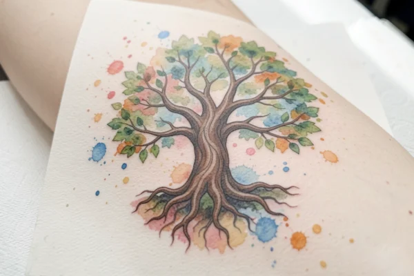 25 Meaningful Watercolor Tree of Life Tattoos with Hidden Meaning