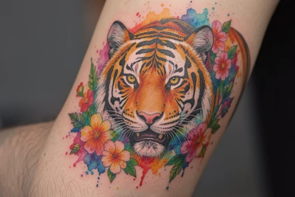 17 Standout Watercolor Tiger Tattoos for the Modern Woman