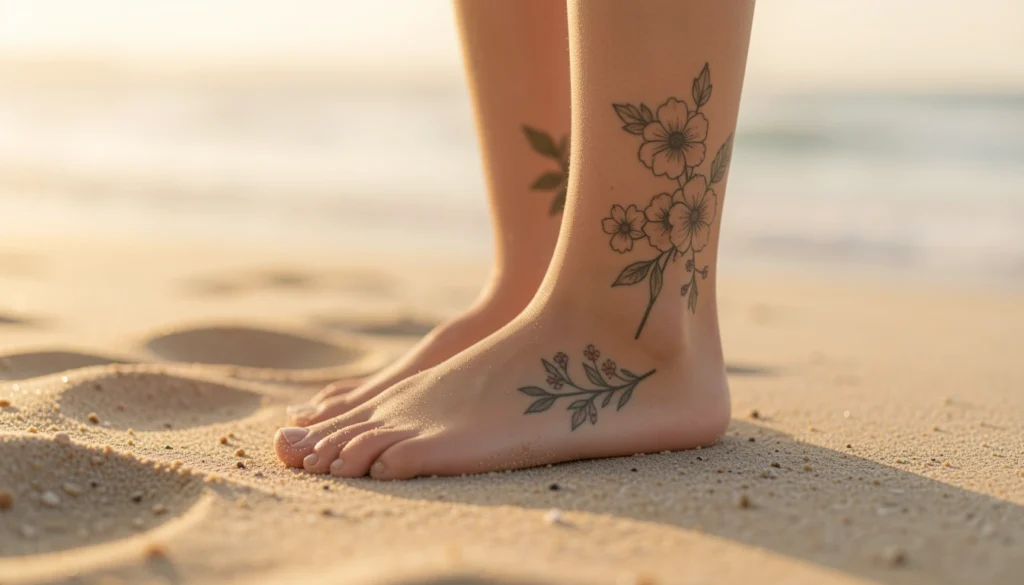 Delicate Feet Tattoos For Women