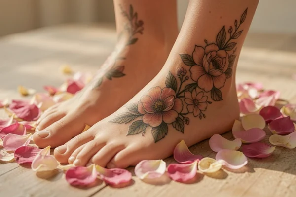 41 Edgy Floral Feet Tattoos for the Modern Woman