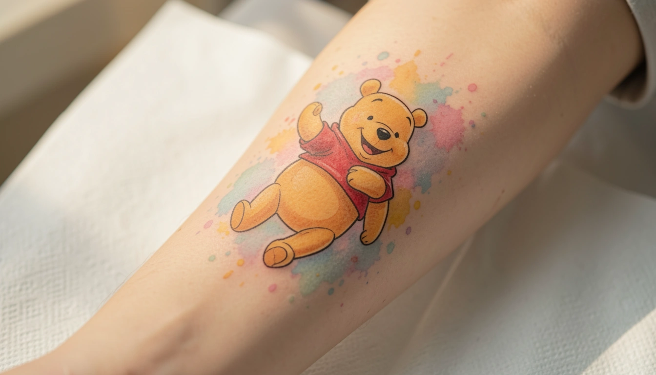 15 Gorgeous Watercolor Winnie the Pooh Inspired Tattoos for True Fans