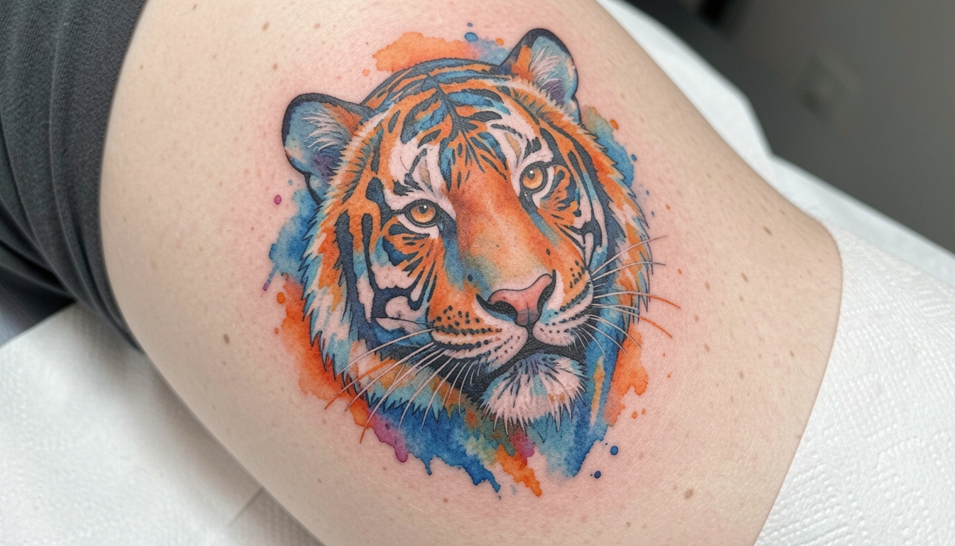 17 Standout Watercolor Tiger Tattoos for the Modern Woman