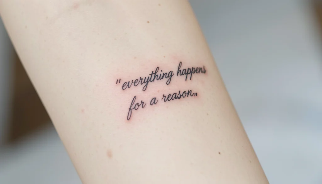 Minimalist Everything Happens Reason Tattoo