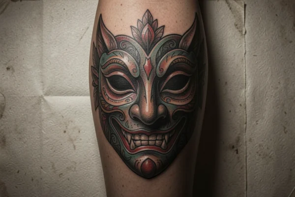 15 Magical Large Hanya Mask Tattoo Design You’ll Want to Try