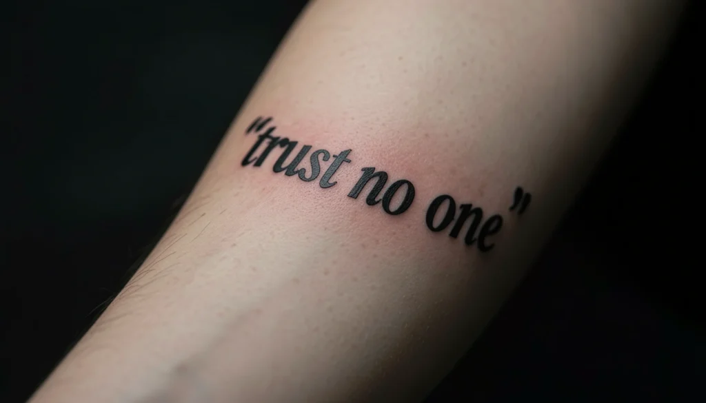Bold Trust No One Tattoo