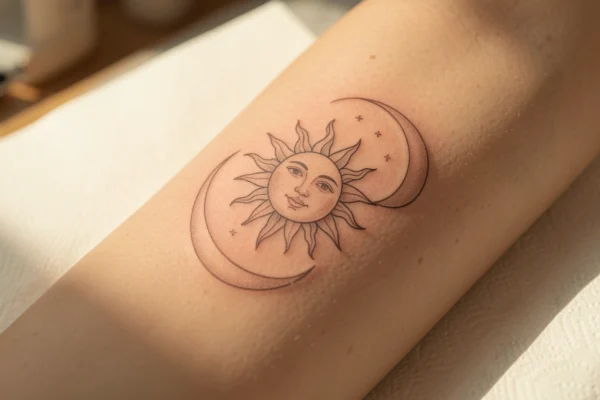 31 Charming Delicate Sun Moon Tattoos You’ll Want to Try