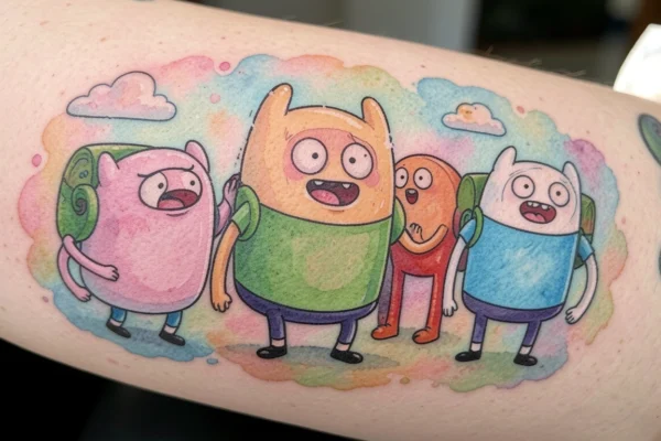 10 Delicate Watercolor Adventure Time Inspired Tattoos for True Fans