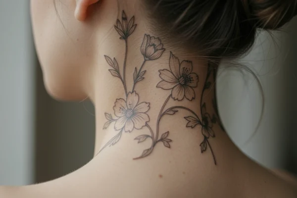 13 Fresh Fine Line Neck Tattoos Every Woman Will Love