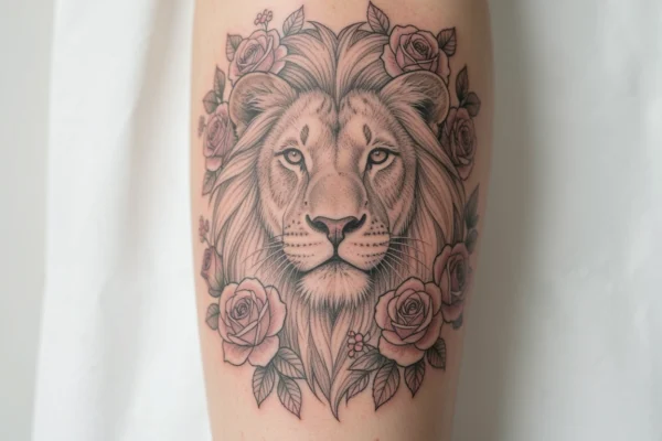 51 Classic Floral Lion Tattoos That Empower You