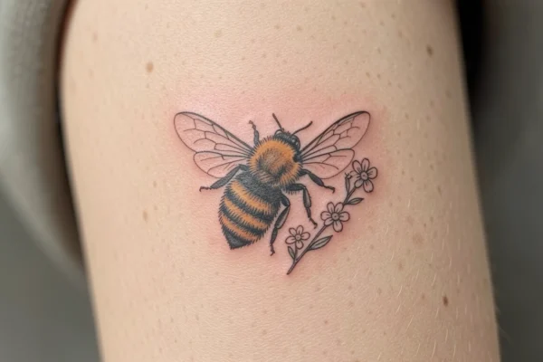 15 Charming Delicate Bumble Bee Tattoos with Soft Vibes